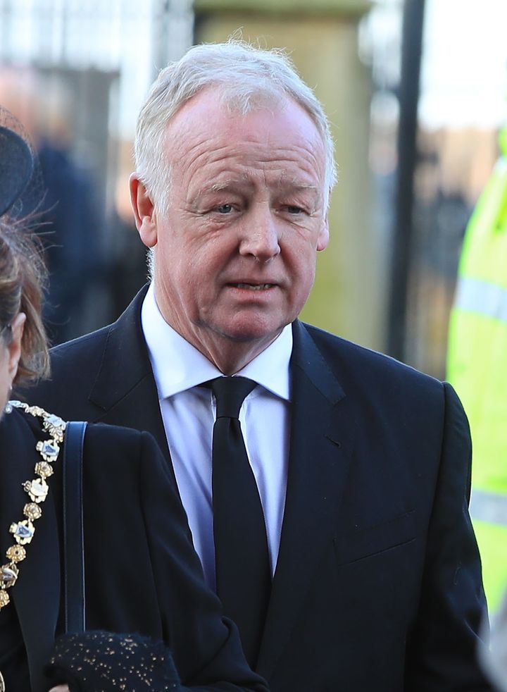 Les Dennis arrives ahead of the funeral service of Sir Ken Dodd at Liverpool Anglican Cathedral.