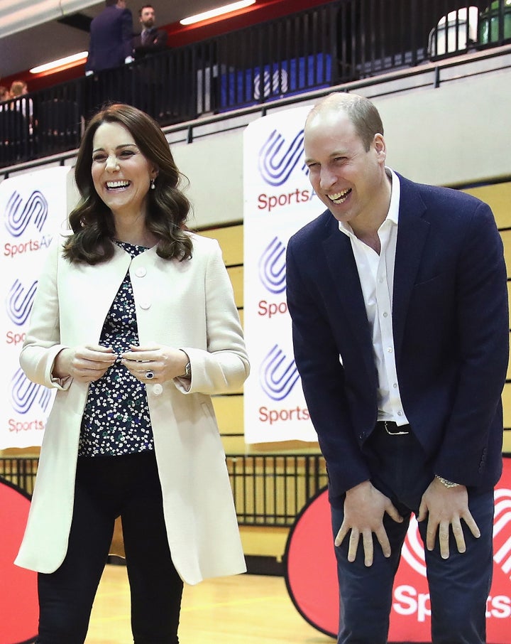 Prince William, Duke of Cambridge and Catherine, Duchess of Cambridge on 22 March 2018 during one of their last public engagements ahead of the birth of their third child.