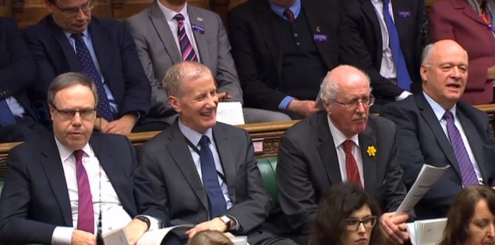 DUP MPs looked uncomfortable with Blackford's question about donations