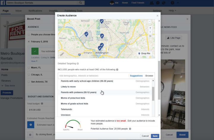 "Exhibit A" from the complaint shows how Facebook enables landlords or real estate brokers to "exclude" certain groups of people from viewing rental ads.