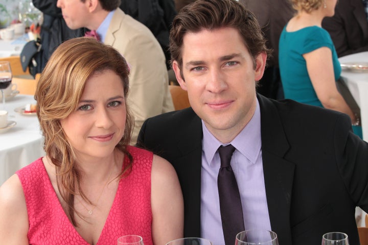 Jenna Fischer and John Krasinski in "The Office" finale.