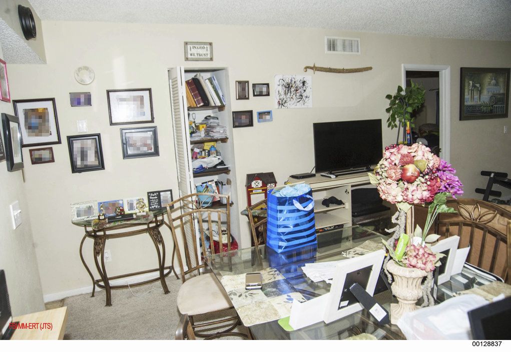 A photo of Noor Salman's living room, which was shown to jurors as evidence. 