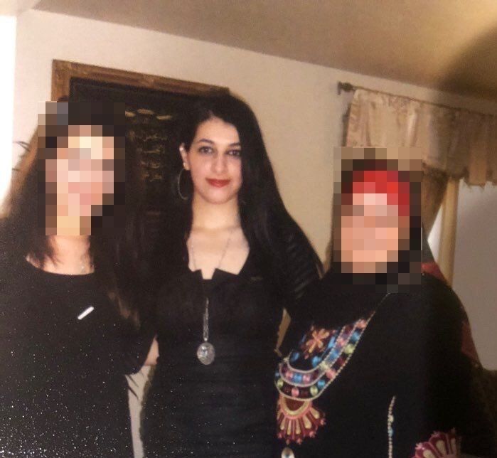 Noor Salman is pictured with relatives. Many said that although they supported her, they were scared to come to the trial.