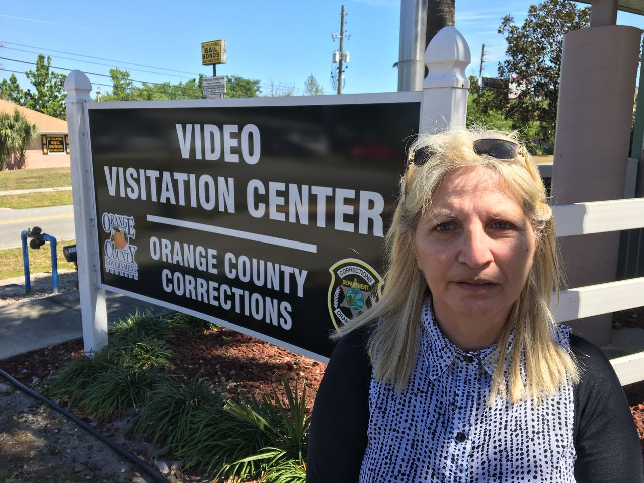 Susan Adieh, Noor Salman's cousin, is pictured outside the jail visitation center. Relatives were only able to talk to Salman over video conference. 