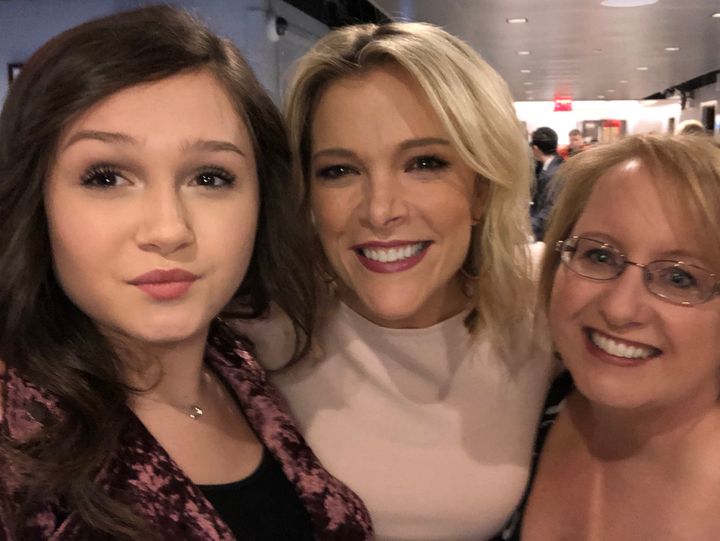 Nicole Talbot, left, with Megyn Kelly, center, and Jeanne Talbot, right.