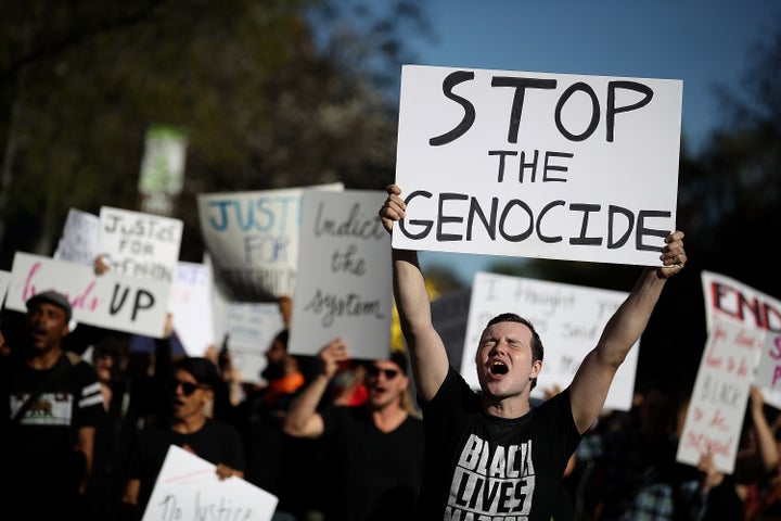 Black Lives Matter protesters march through the streets during a demonstration Wednesday in Sacramento.