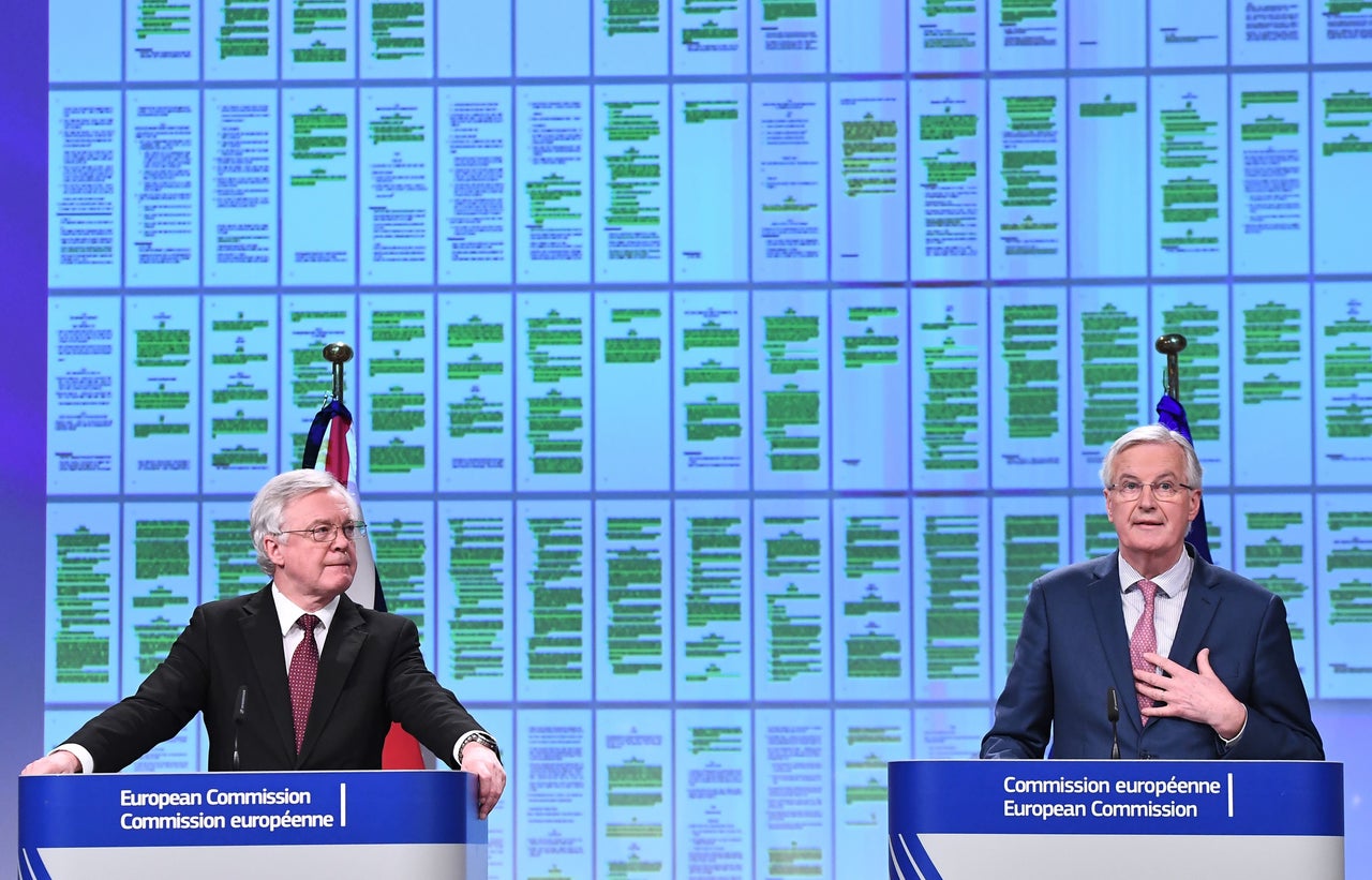 David Davis and EU Brexit negotiatior Michel Barnier.