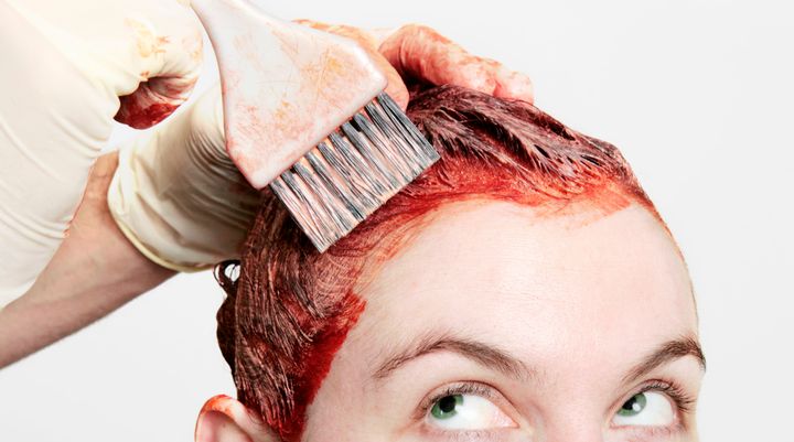 Hair dye generally isn't in contact with the skin on your head for very long.