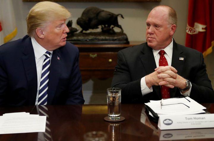 Thomas Homan (right), the acting director of Immigration and Customs Enforcement, outlined the agency's policy change in a Dec. 14 directive.