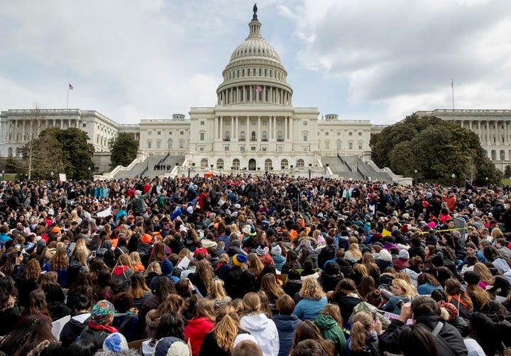 Students rally outside the U.S. Capitol on the March for Our Lives. 