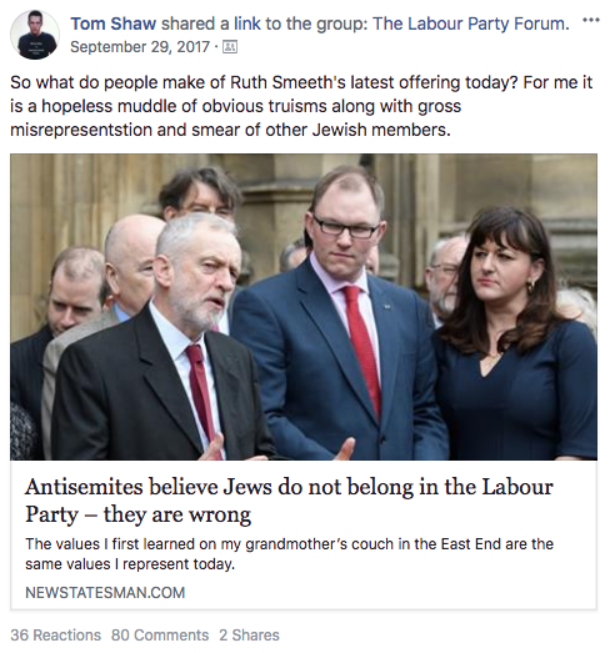 Some of the posts shared in the Labour Party Forum group