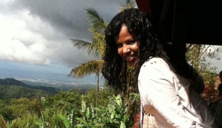 Author Maria V. Luna in the Dominican Republic on her way to celebrate carnival in 2011.