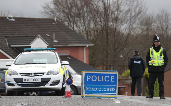 A police cordon remains in place near the home of Sergei Skripal 