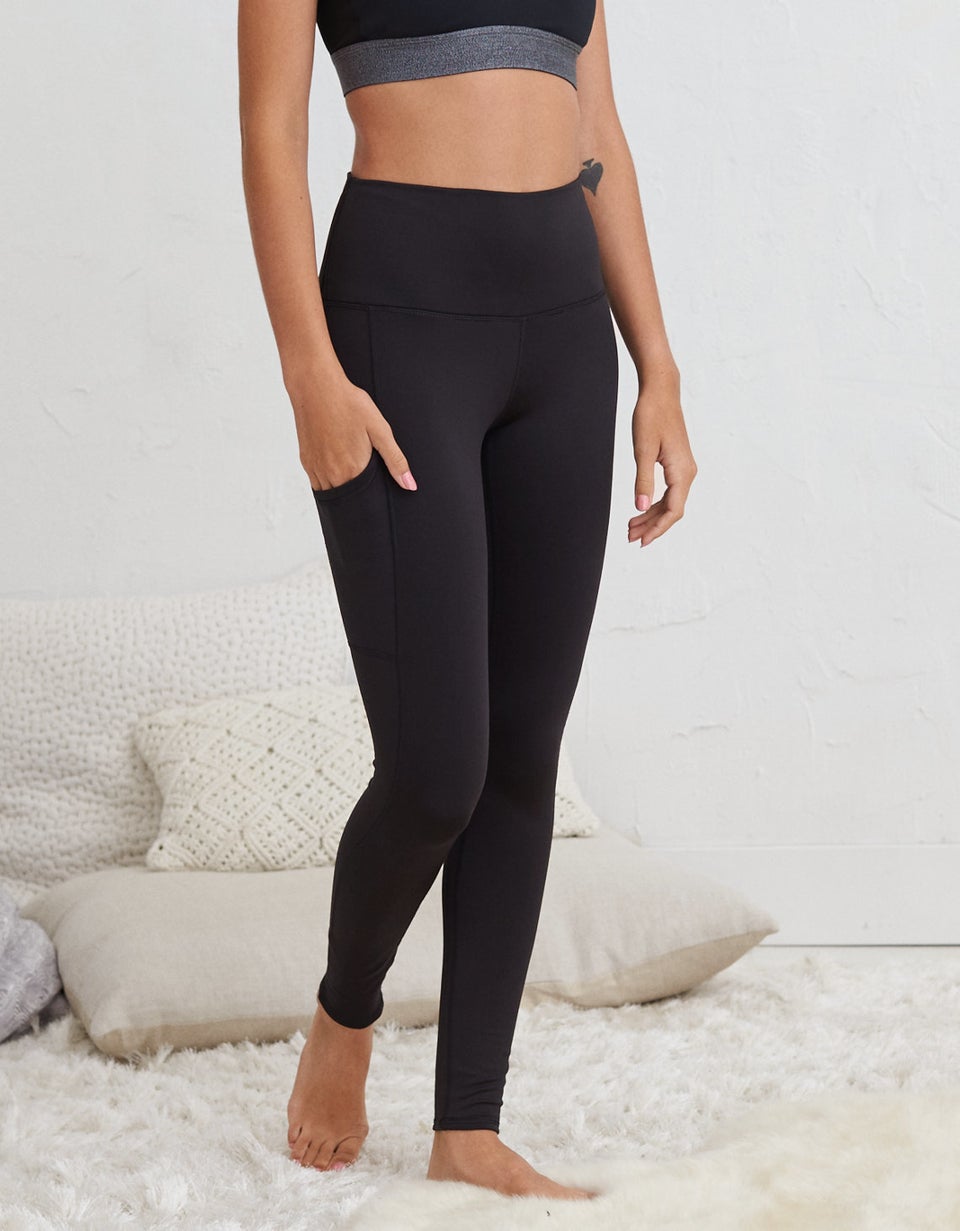 AERIE - Black Chill Play Move high Rise Leggings w/ Pockets