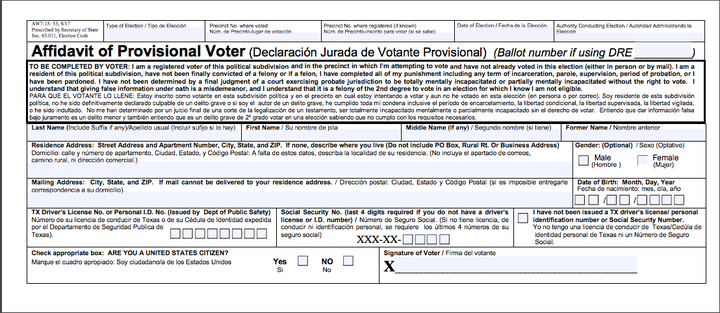 A Texas judge argued that Crystal Mason would have known she was ineligible to vote in the 2016 election because she signed this affidavit. Mason's lawyer says she never read it and had no idea she was ineligible.