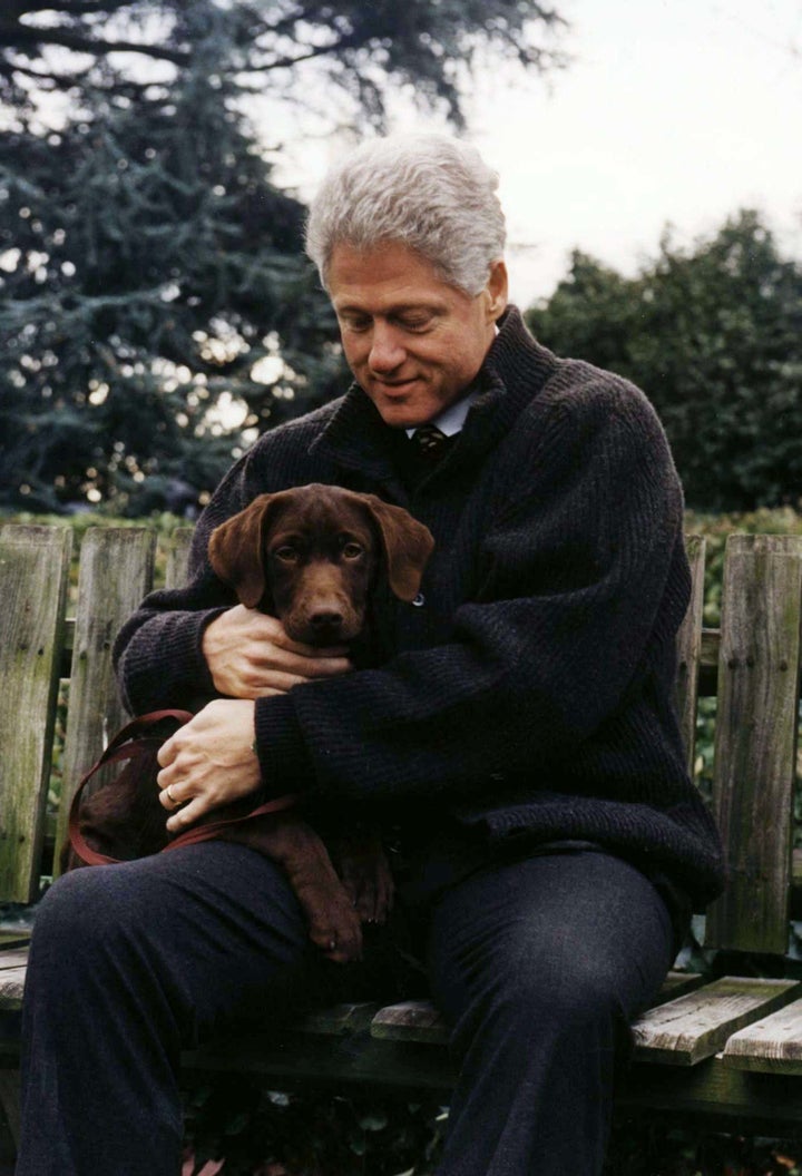 Clinton with Buddy in 1997.