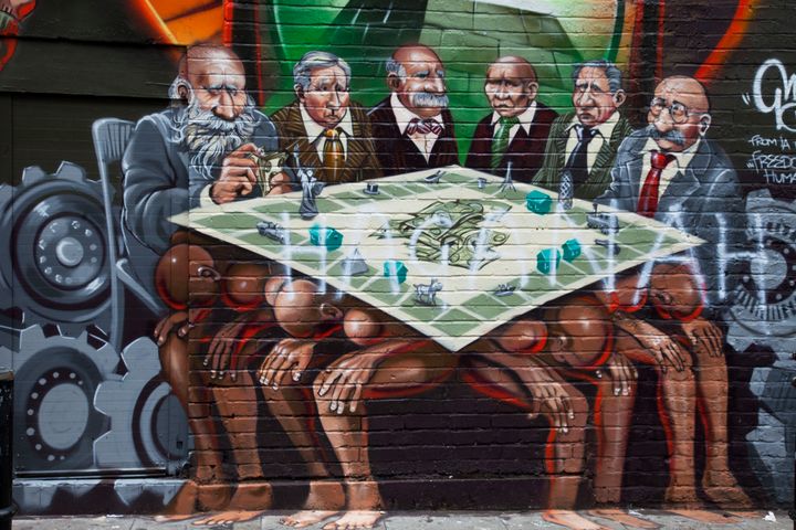 The offensive mural in London's East End in 2012.