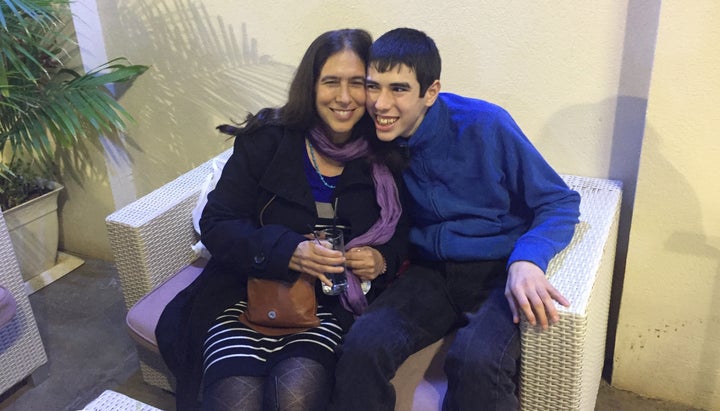 The author and her son, Danny, at a wedding.