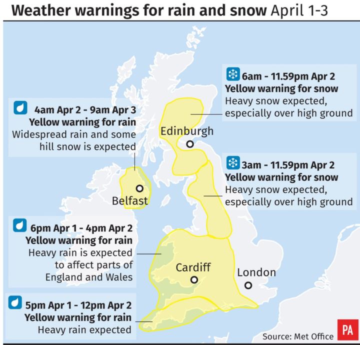 Motorists have been warned to prepare for treacherous driving conditions 