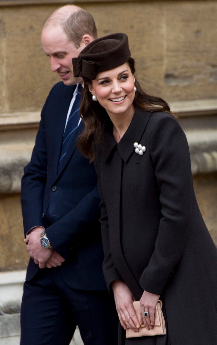 The Duke and Duchess of Cambridge arrived a bit late to the service.