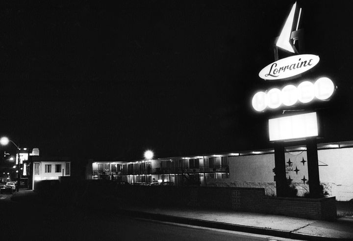 The Lorraine Motel in the hours after the assassination of Martin Luther King Jr. on April 4, 1968, in Memphis, Tennessee.