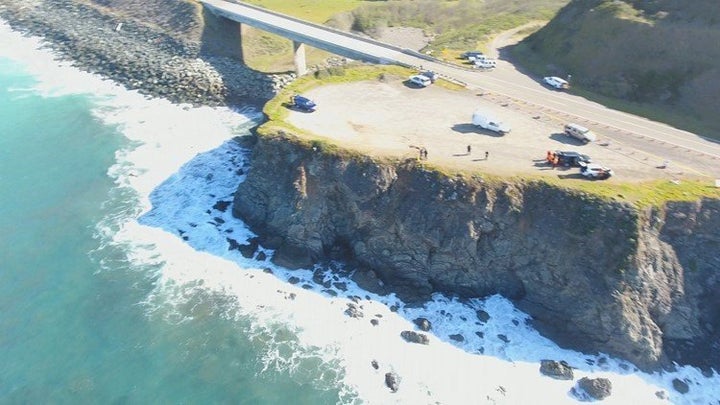 This is the spot on the Mendocino coast where the Harts' SUV plunged into the ocean.