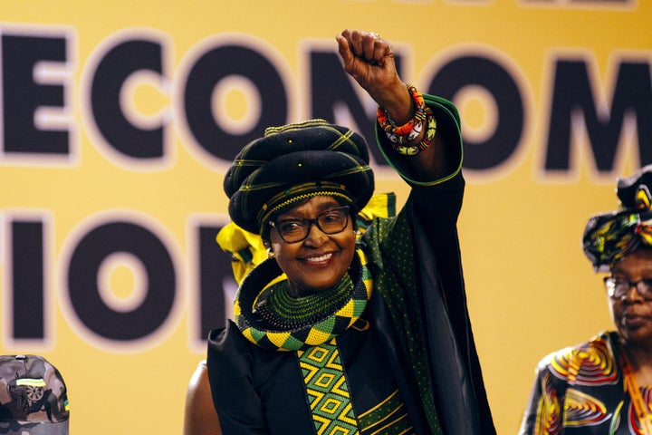 Winnie Madikizela-Mandela, an anti-apartheid campaigner and wife of former South African President Nelson Mandela, is seen in