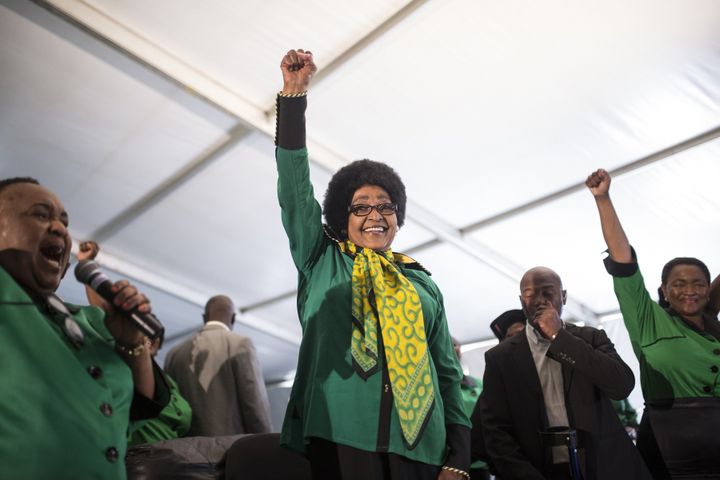 Winnie Madikizela-Mandela at the celebration of her 80th birthday in Soweto, South Africa in 2016. 