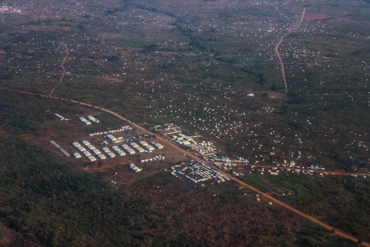 An aerial shot of the Bidi Bidi refugee camp in northern Uganda.