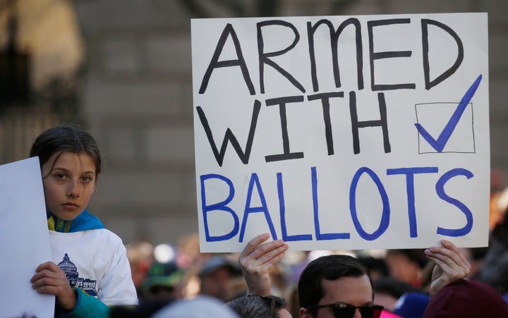 A sign at last month's March For Our Lives in Washington.