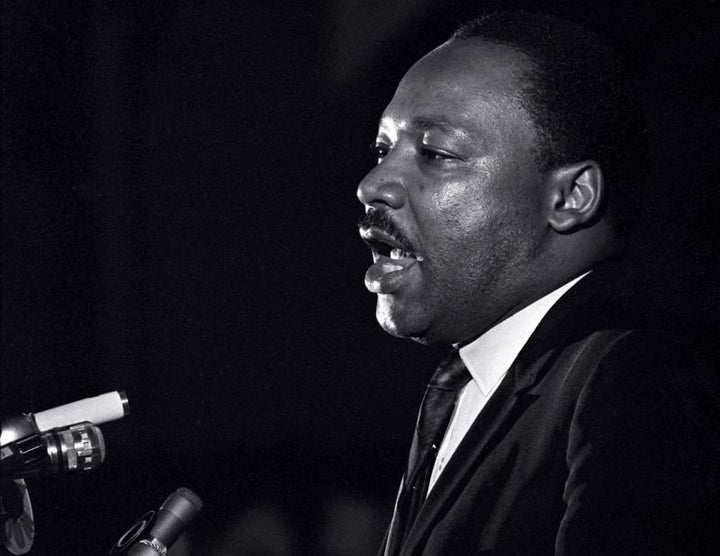 Dr. Martin Luther King Jr. makes his last public appearance at the Mason Temple in Memphis, Tenn., on April 3, 1968. The following day King was assassinated on his motel balcony.