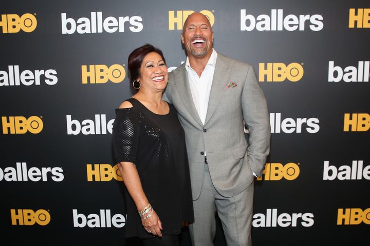 Johnson and his mother, Ata, attend the HBO