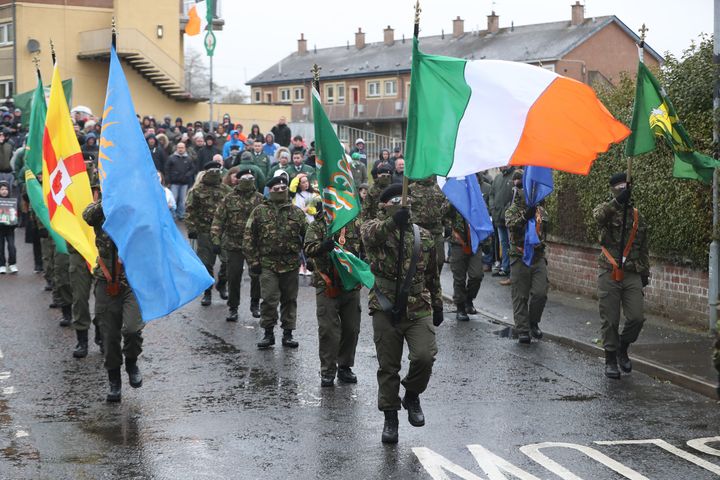 Commemoration parade in the Creggan area of Derry.