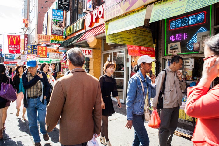 New York City's Flushing neighborhood in Queens, which has a significant Asian-American population. 