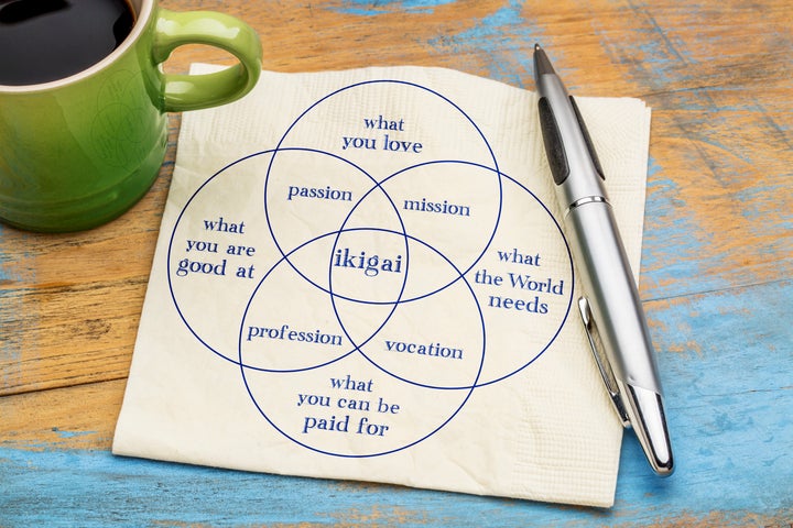 This venn diagram is one way of trying to pin down the definition of ikigai. 