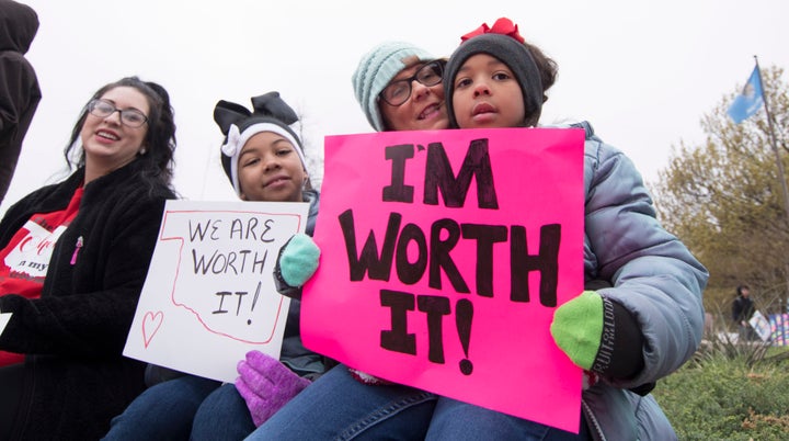 Schools remained closed as the walkout continued Tuesday.
