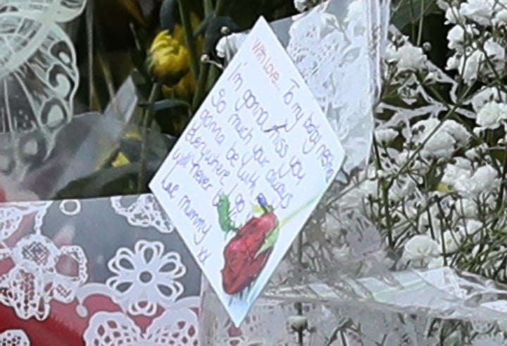 A message left by the mother of the 17-year-old girl who died after she was shot on Monday evening, on Chalgrove Road, Tottenham, north London.