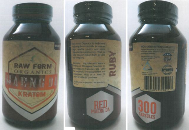 A recalled bottle of "red" kratom that was distributed by Triangle Pharmanaturals.