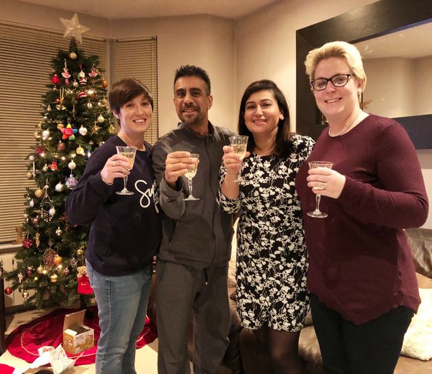 Katy Ludlow, Ravi Nihal, Ravi's wife Ish, and Katy's partner Victoria (L-R)