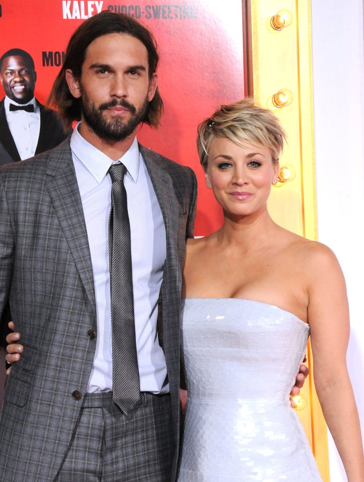 Ryan Sweeting and Kaley Cuoco at the the premiere of "The Wedding Ringer" on Jan. 6, 2015. 