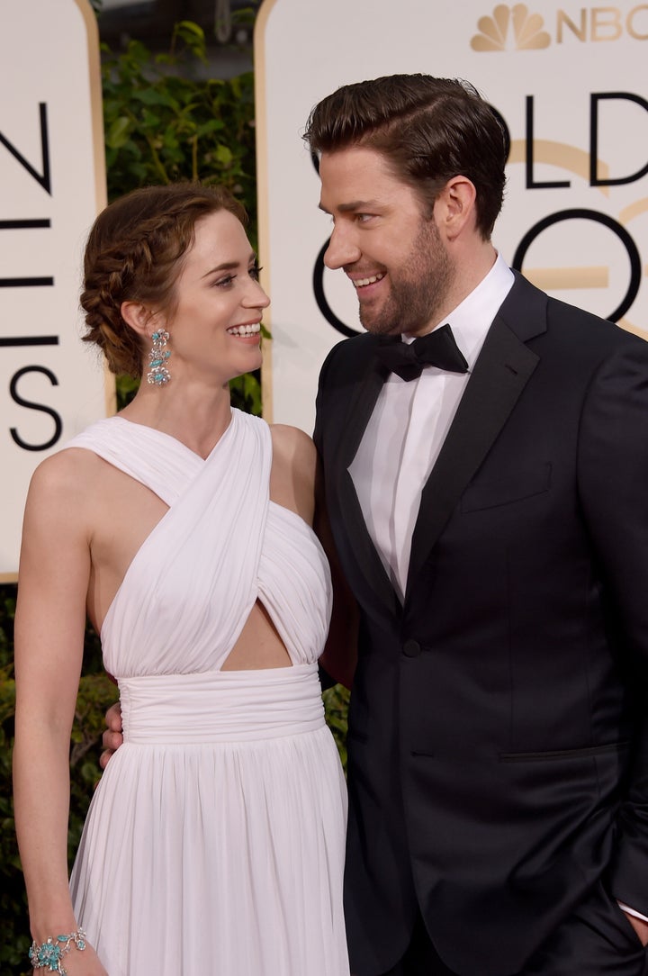 Emily Blunt and John Krasinski at the Golden Globe Awards in 2015.