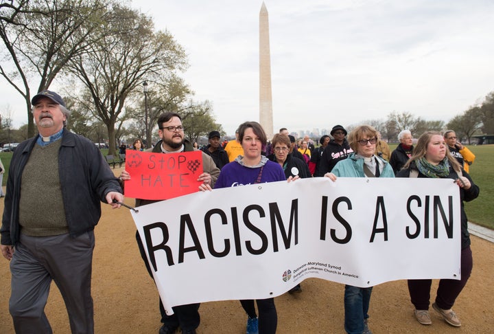 Marchers in Washington mark the 50th anniversary of the assassination of Martin Luther King Jr.