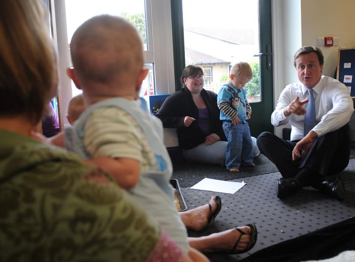 David Cameron at Sure Start Centre in Frome, Somerset in 2015 