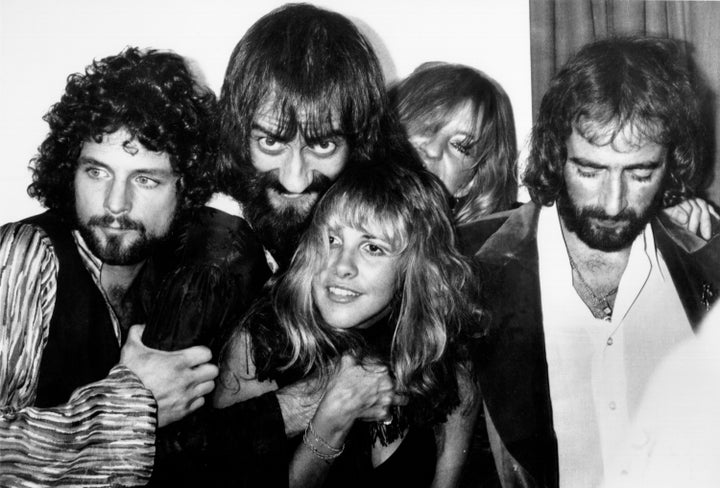 Fleetwood Mac backstage at the Los Angeles Rock Awards in 1977, the same year their album "Rumours" was released.