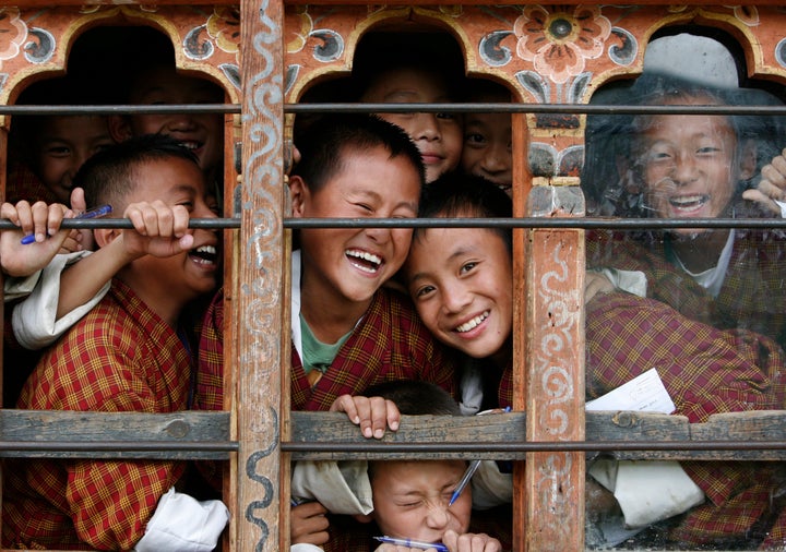 Schoolchildren in Thimphu, Bhutan.