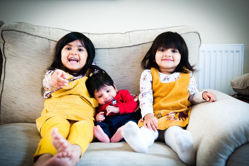 Yasmin Husain's three kids Ariana, four, Sabine, two, and Aydan, six months.