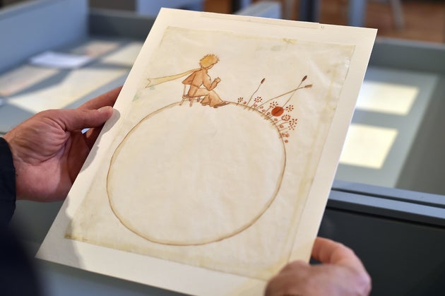 Un dessin du Petit Prince par Antoine de Saint-Exupéry présentau Musée du Vieux Toulouse, mai 2017.