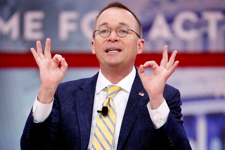 Director of the Office of Management and Budget Mick Mulvaney speaks at the Conservative Political Action Conference (CPAC) at National Harbor, Maryland, U.S., February 24, 2018. 