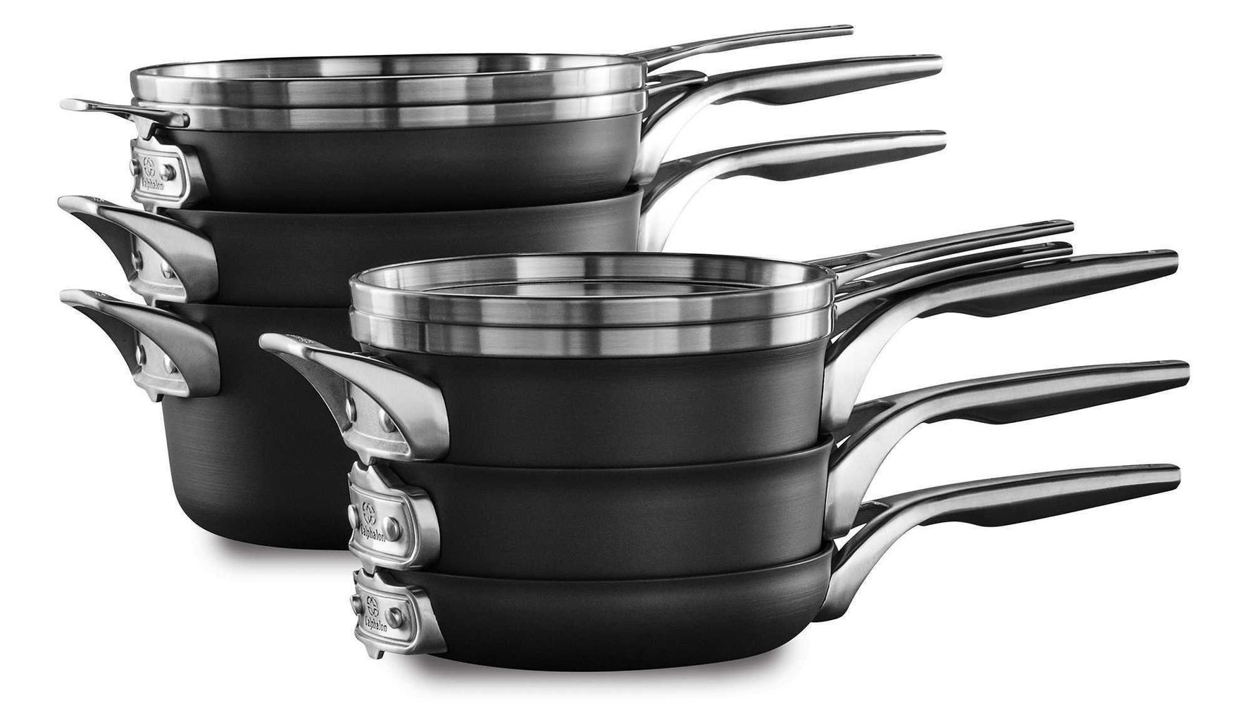 Calphalon Premier Space Saving Stainless Steel Supper Club Cookware Set 