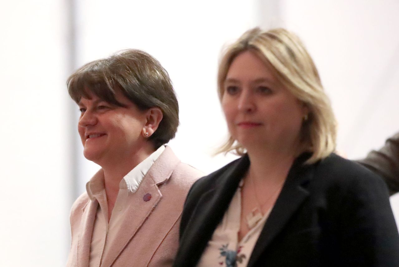 DUP leader Arlene Foster and Northern Ireland Secretary Karen Bradley.